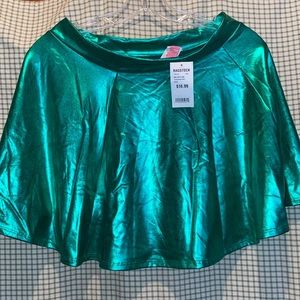 HALLOWEEN/Costume Shiny Green Mini Skirt